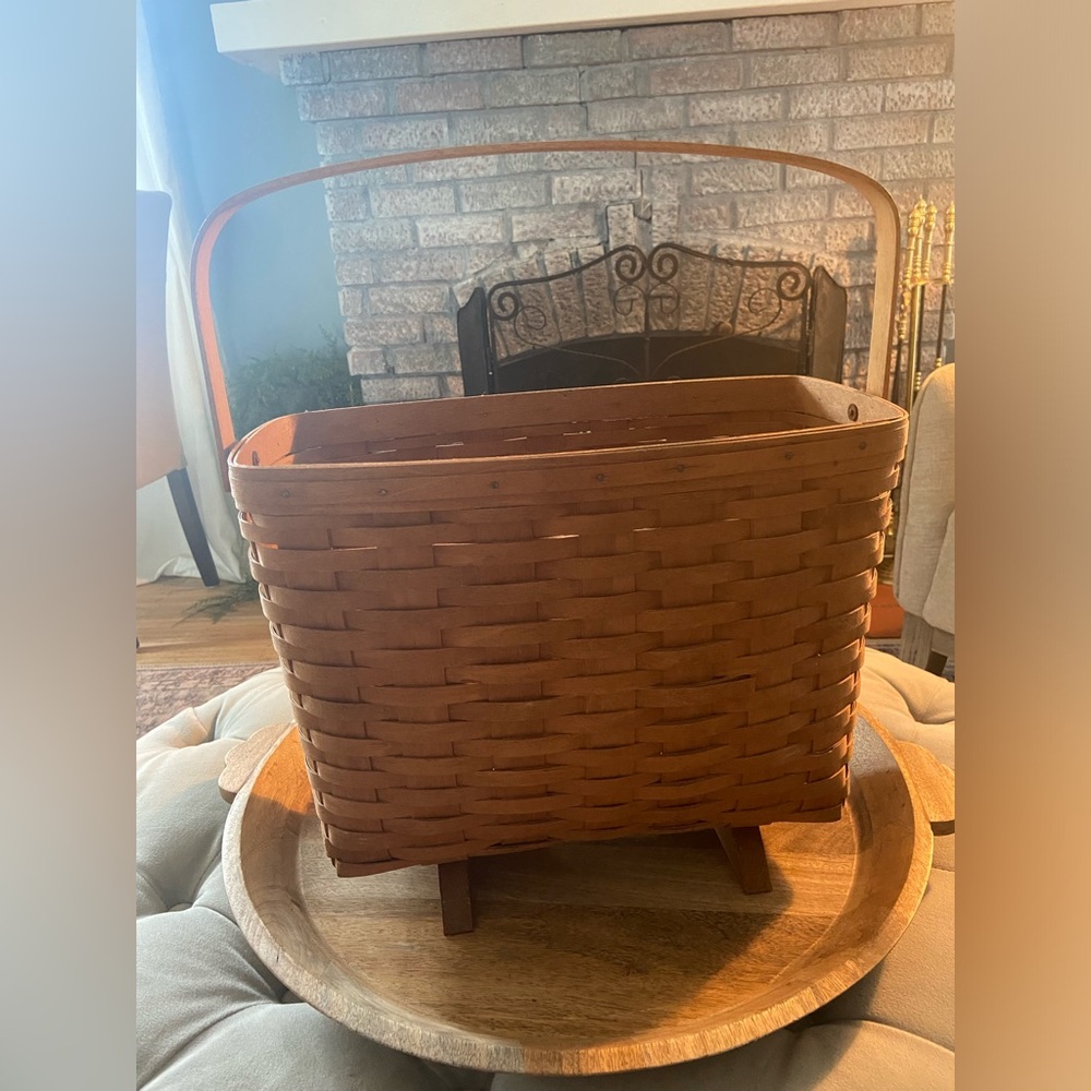 Vintage 1991 Longaberger Footed Magazine Basket